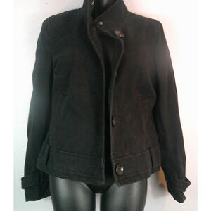 Old Navy Women's Medium Black Cropped Jacket, 100% Cotton, Lining 100% Polyester